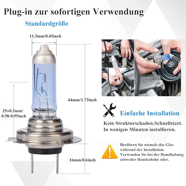 XELORD H7 Lampe Auto 55W 12V Scheinwerferlampe H7 Abblendlicht,E - Prüfzeichen,2 Stück - 5