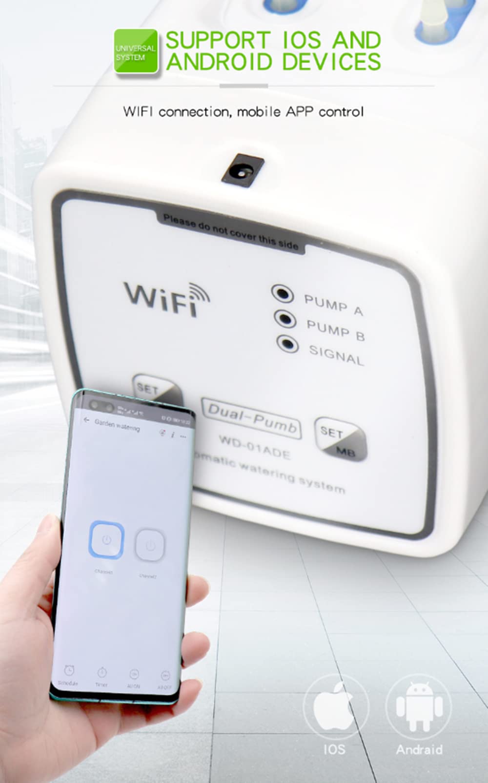 Doppia Pompa Giardino Controllo WiFi Dispositivo di irrigazione Automatico Acqua Goccia Irrigazione Sistema di irrigazione Kit WiFi Mobile APP Controllo