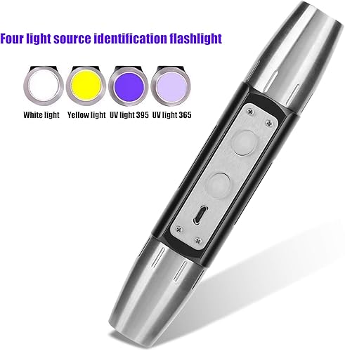 Miniatura 4 de Linterna de evaluación de jade, DX4 USB recargable, lámpara detector de luz de evaluación de jade, 4 luces, linterna UV experta de jade para