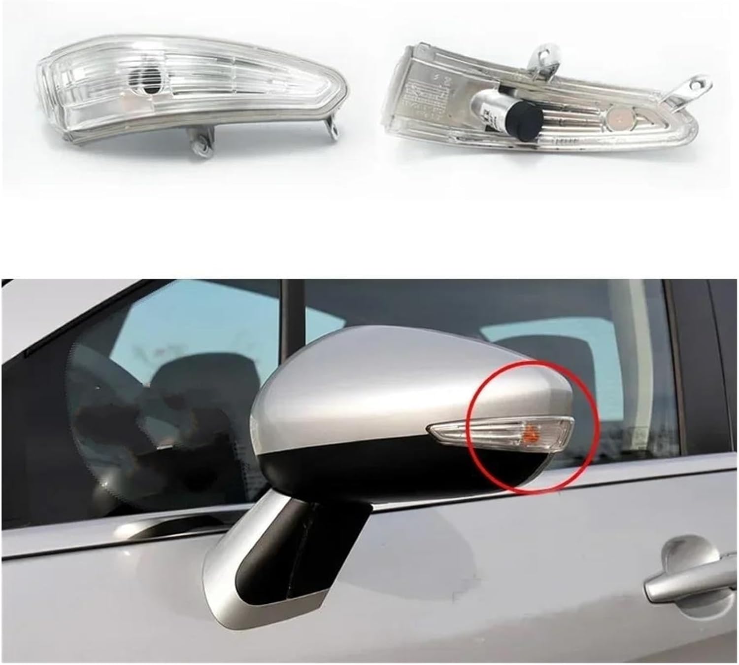 Car Turn Signal for Peugeot 308 2012 Citroen For C Quatre 2012-2016, Light Bulb Marker Indicator Blinker Lamp Waterproof Adjustable Tail Running Replacement Accessories,2PCs l-right