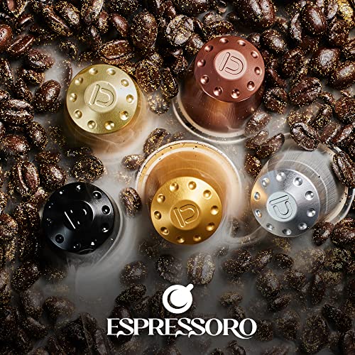 Espressoro 100 Organic Espresso Capsules - Variety Pack USDA Certified Premium Aluminum pods compatible with Nespresso Original line machines. Made in Italy.
