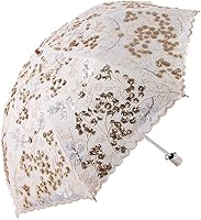 Vista 170 de Honeystore Sombrilla bordada con flor 3D plegable UV con encaje clásico