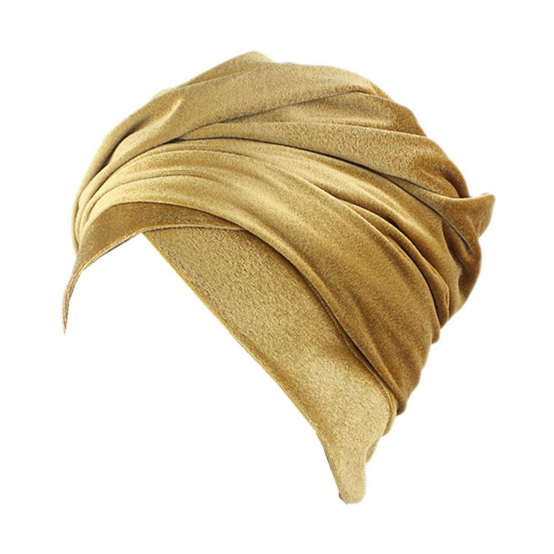 Qhome capQhome Luxury Pleated Velvet Turban Hijab Head Wrap Extra Long Tube Indian Headwrap Scarf Tie