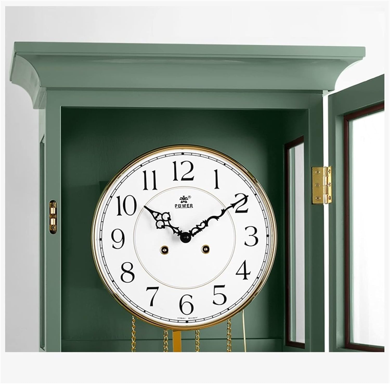 Grandfather Clock Mint Green Clocks Simple Pastoral Solid Wood Floor Clock European Fashion Large Table Home Decoration Vertical Pendulum Grandfather Alarm