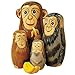 Bits and Pieces - Nesting Monkeys - Hand Painted Wooden Nesting Dolls - Matryoshka - Set of 5 Dolls from 6" Tall