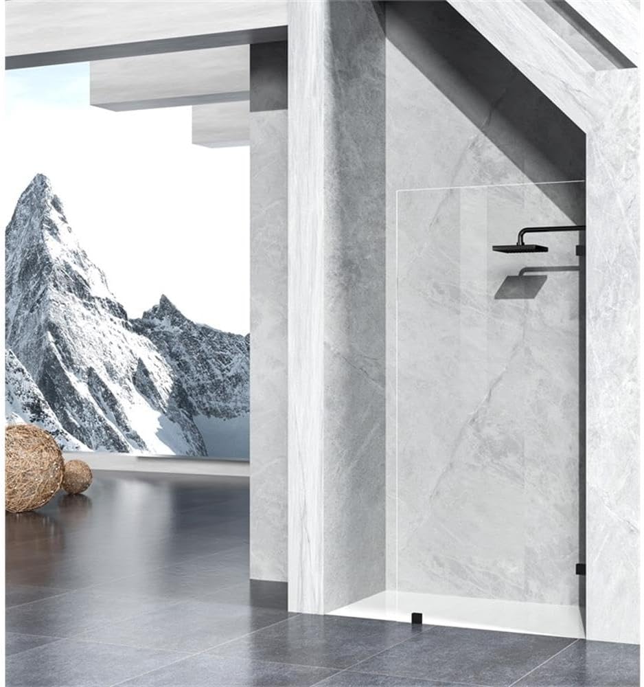 Elegant Kitchen and Bath Laredo Stainless Steel Shower Door in Black