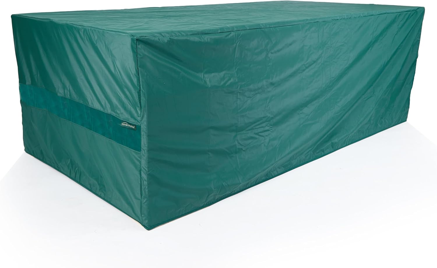 Covermates Classic Rectangular Patio Dining Table Cover – All-Weather Outdoor Furniture Protection, Water-Resistant Vinyl, Elastic Hem, Mesh Vents, with Umbrella Hole 72W x 42D x 25H, Green