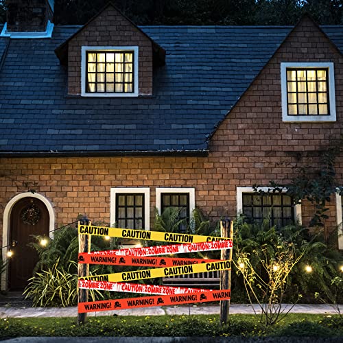 Halloween Decoration Caution Tape, 3 Inch X 32.8 Ft Halloween Fright Tape Bundle, 3 Pack Warning Tape, Creepy Scary Decoration For Zombie Party, Halloween Party,Haunted Houses,Garden Backyard Yard #TOP5