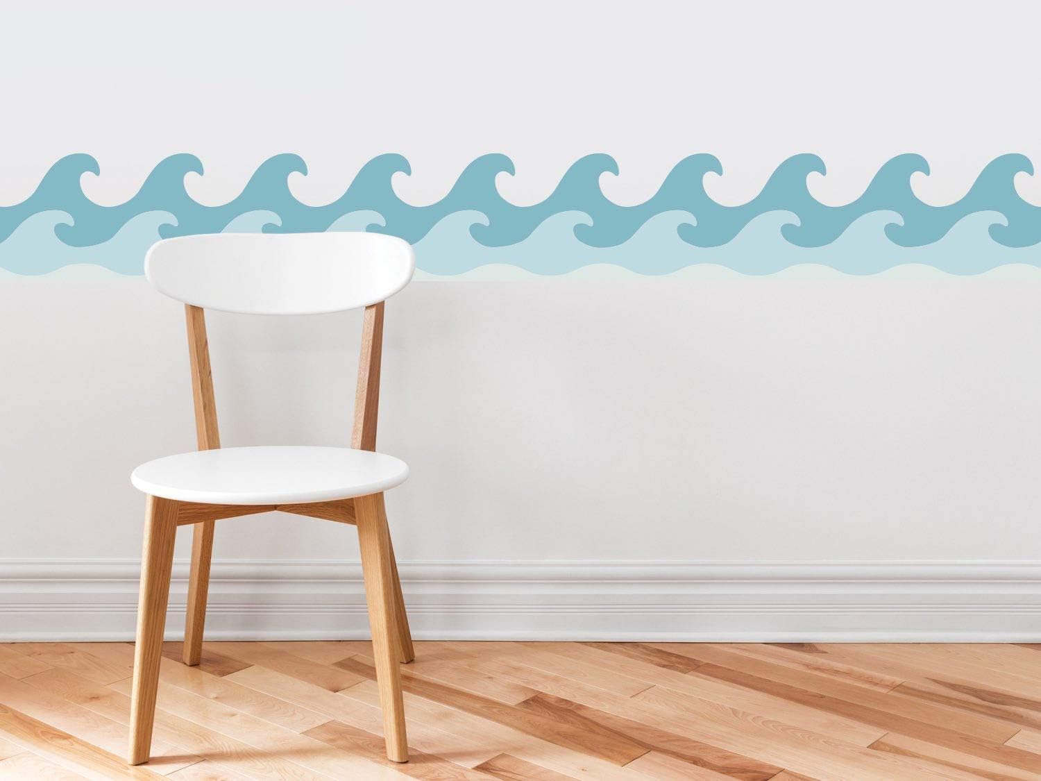 Sunny Decals Wave Wall Border Removable Fabric Wall Sticker, Set of 2 (7.8 x 24 Inches, Vintage)