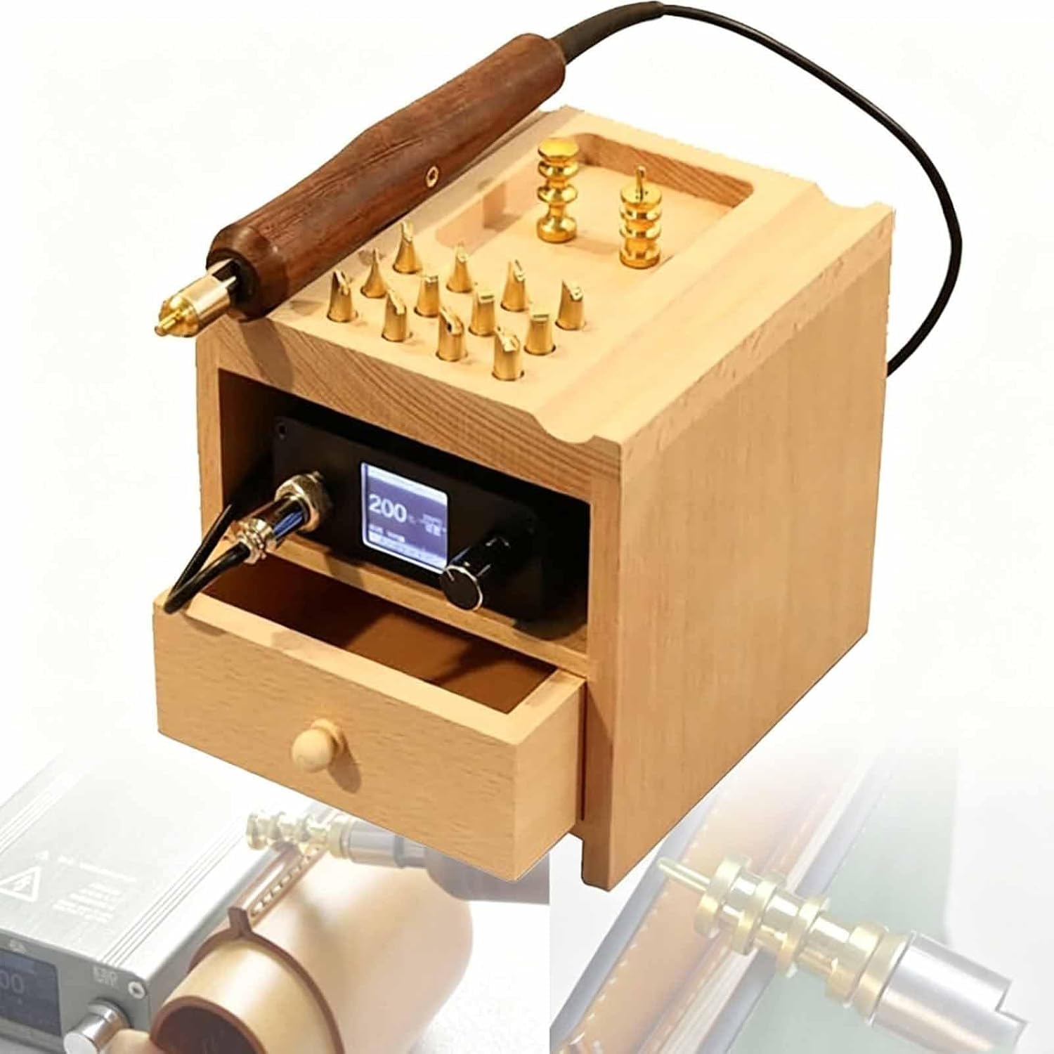 Máquina para Rematar Y Marcar Bordes De Cuero, Herramienta Eléctrica De Planchado con 14 Puntas, Control De Temperatura De 80 A 480 °c, para Trabajos En Cuero, Marcado De Bordes, Ranurado