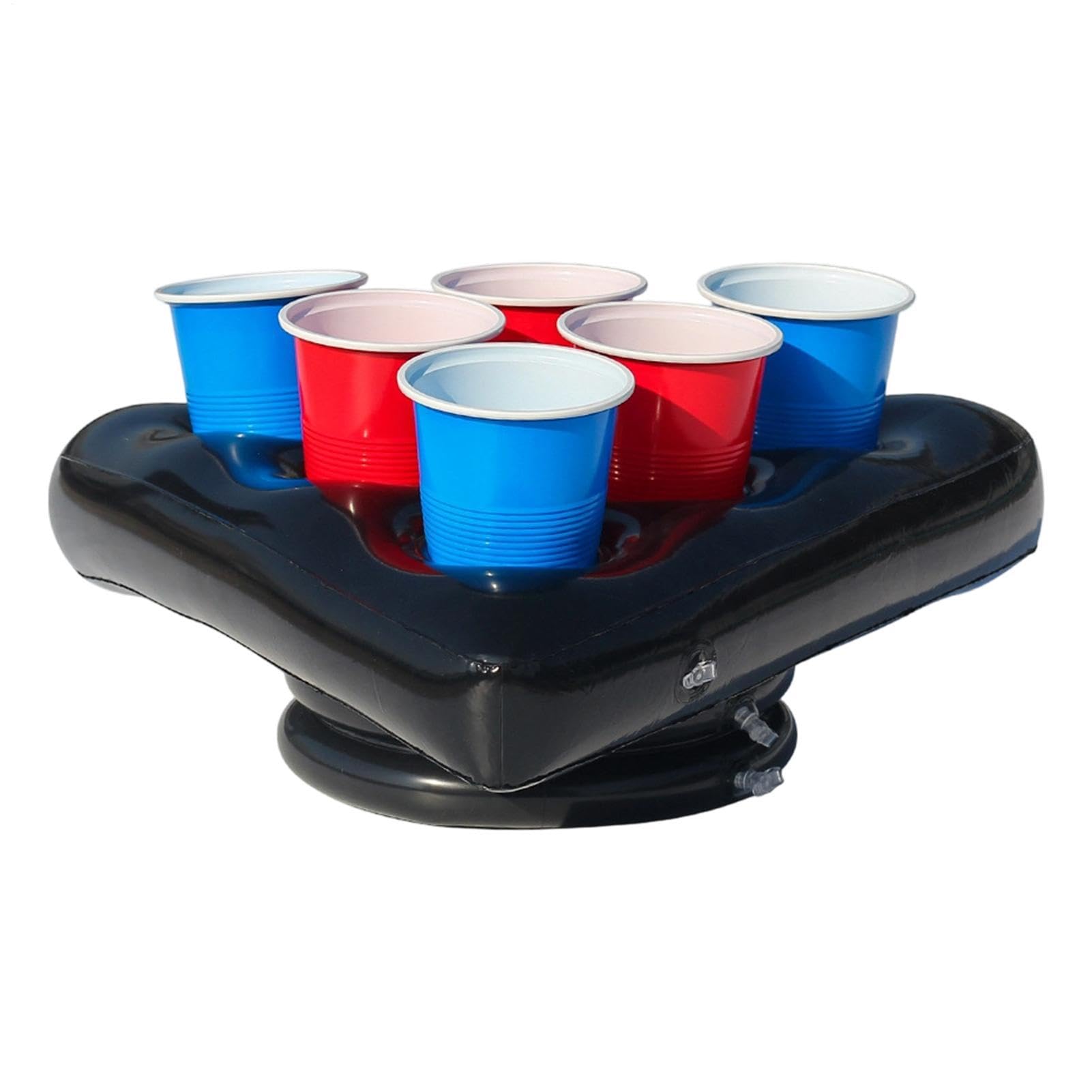 Inflatable Beverage Holder - 44cm, PVC Triangular Game Cap, Sturdy Floating Throwing Cup Stand, Hawaiian Party Supply, Pong Beer Accessory | Poolside Water Bucket, For Backyard Park Summer