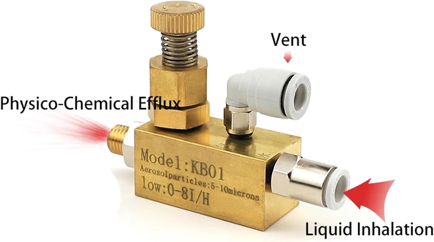 1pcs Brass Adjustable Air Atomizing Nozzle Mist Humidifying Siphon Fine Nozzle Gas Liquid Mixing Atomizing Nozzle KB01