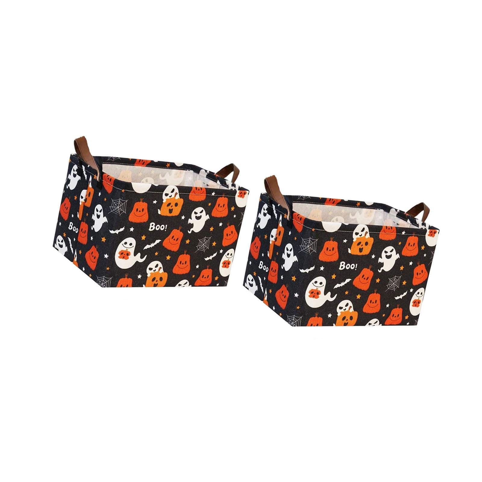 Pangboer A Halloween Decorative Storage Container, Fabric Basket With Grab Handles For Bedroom Closet, Nursery, Dorm Halloween Storage Basket Fabric Bin Home