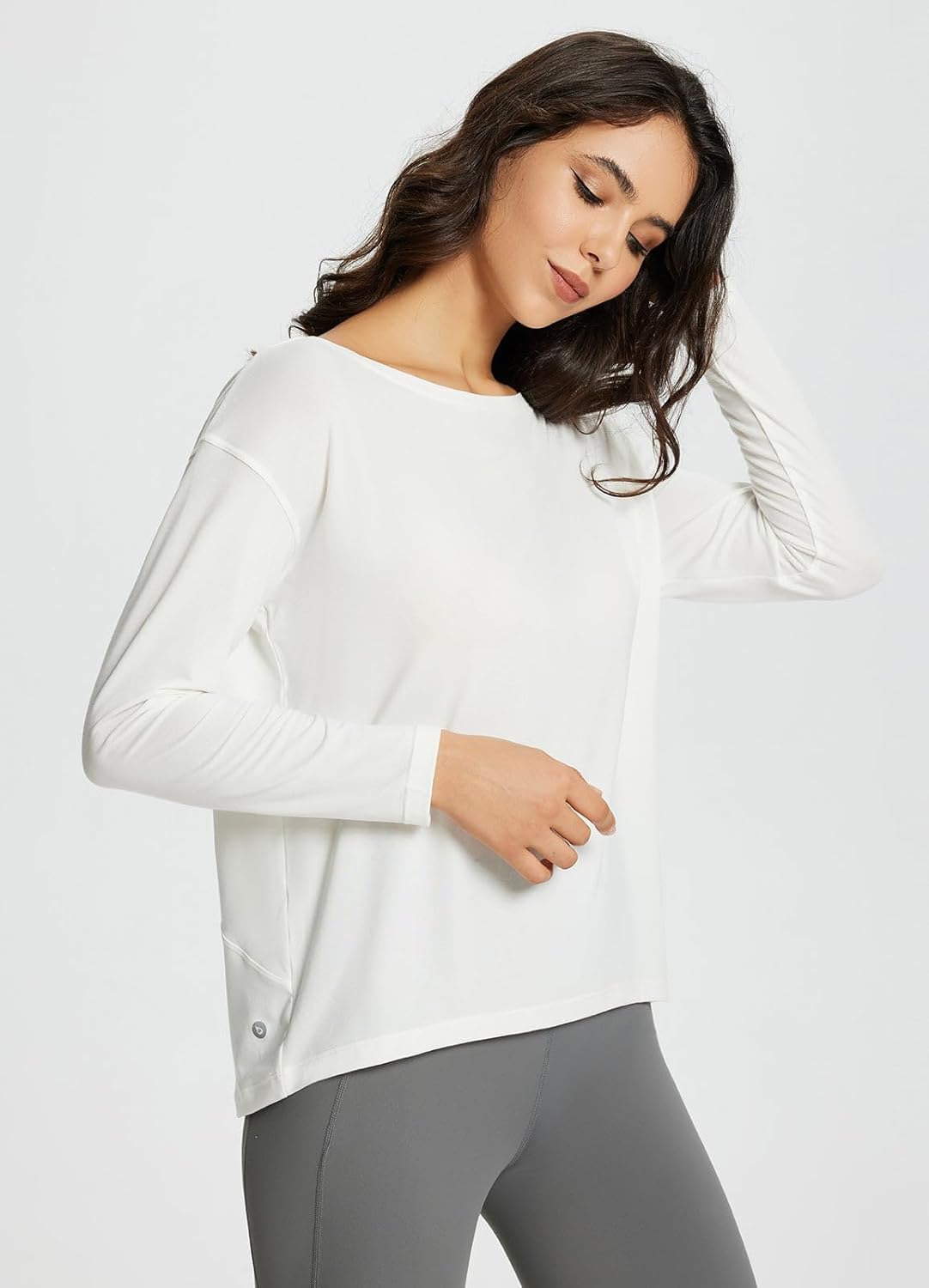 baleaf Women's Long Sleeve Workout Tops Active Running Shirts Loose Fit Quick Dry Athletic Soft