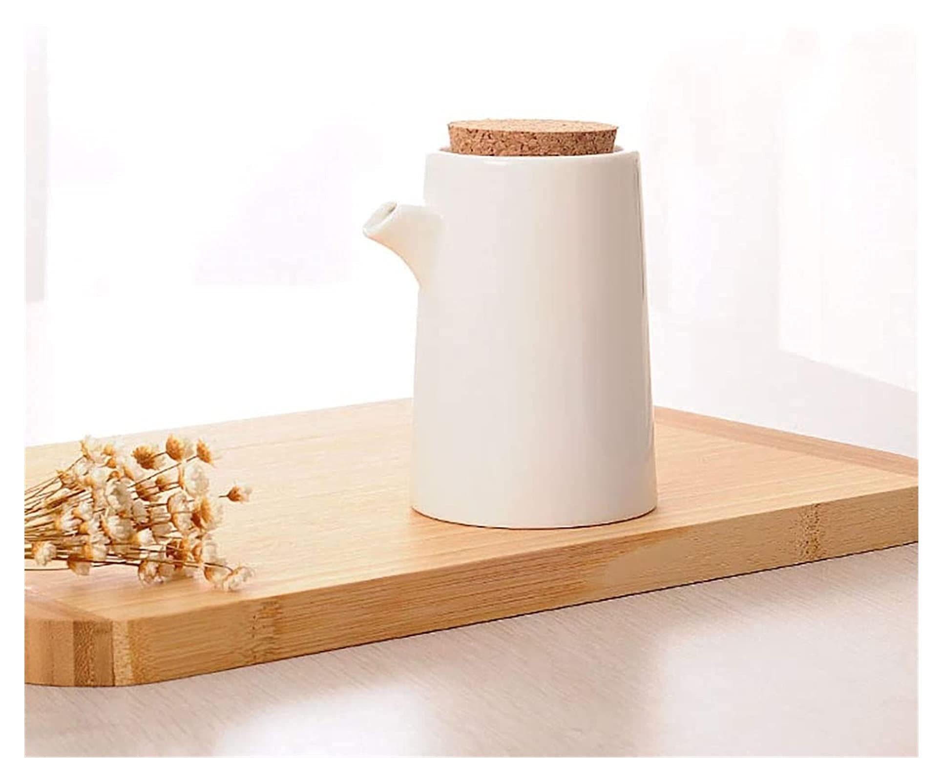 Bouteille d'huile en céramique blanche 250 ML pour cuisine et table