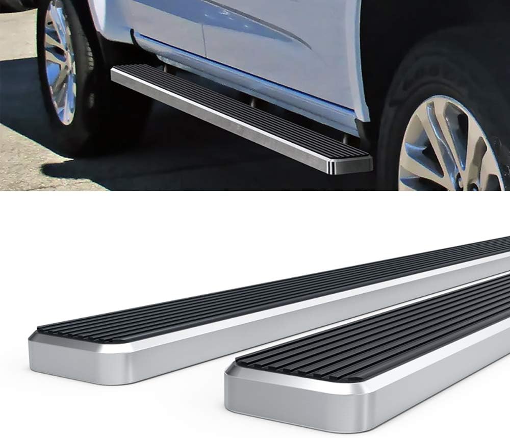 Eboard Running Board 5" Silver Fits 2015-2026 Chevy Colorado GMC Canyon Crew Cab Pickup 4-Door (Nerf Bar Side Steps Side Bars)
