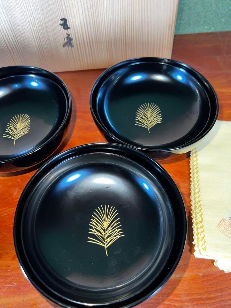 41 高級輪島塗 わじま龍作 松沈金 吸物椀5客 41 輪島塗