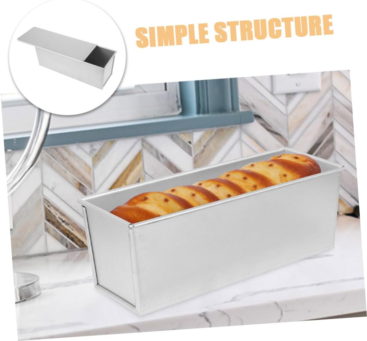 GLEAVI Pullman Loaf Pan with Lid Non-Stick Bread Mold for Baking Toast 1kg Capacity Metal Toast Mold for Home Baking and Sandwiches
