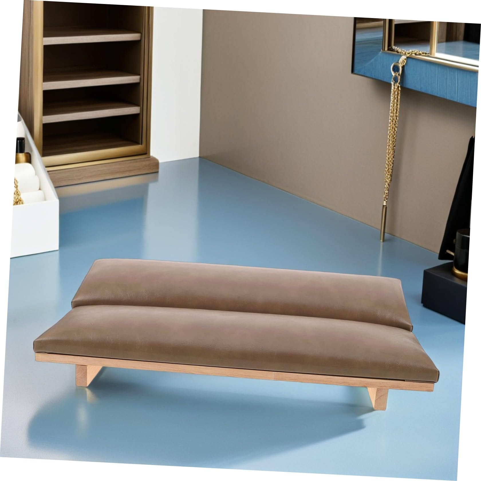 Cojín para Reposamanos con Uñas Pu Madera 40x10x9 Cm | Salón de Uñas y Espacio Profesional, Soporte Estable y Cómodo, Fácil de Limpiar