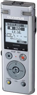 OM SYSTEM Olympus DM-720 Voice Recorder: TRESMIC 3-Mic System, 4GB Storage, Transcription Mode, USB Charging, Silver