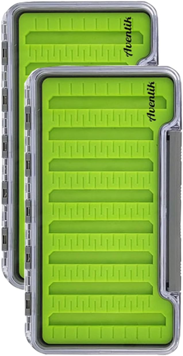 2 PC Aventik Slim Fly Fishing Box Silicone Fly Fishing