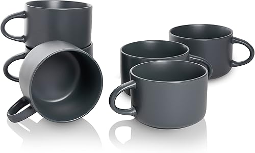 Vista 33 de 10 Strawberry Street Wazee - Juego de 6 cuencos para cereales mate de 5.5 pulgadas/16 onzas, color azul mineral