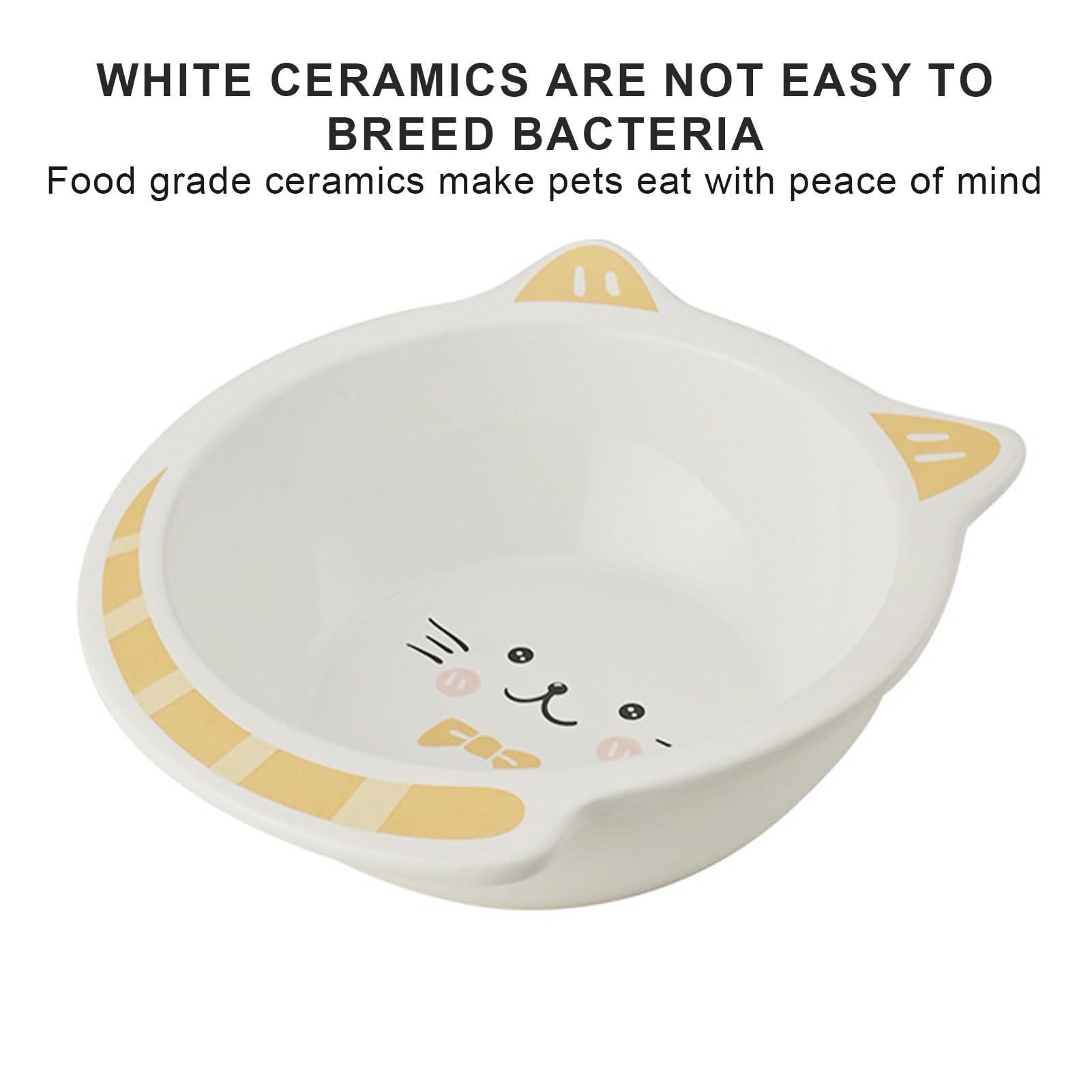 Cuenco de cerámica para gatos elevado, con diseño inclinado de 15 grados, con soporte de bambú, doble comedero para perros, doble comedero para gatos, comedero para perros