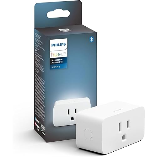 Philips Hue Smart Plug, White - 1 Pack - Turns Any Light Into a Smart Light - Control with Hue App - Compatible with Alexa, Google Assistant, and Apple HomeKit
