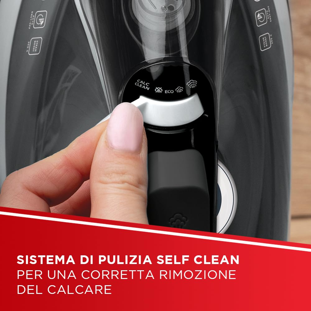 Polti Vaporella Quick Q080, Ferro da Stiro a Vapore con Piastra con Rivestimento in Ceramica, Potenza Max 2600 W, Colpo di Vapore 180 g, Serbatoio 300 ml, Bianco e Nero