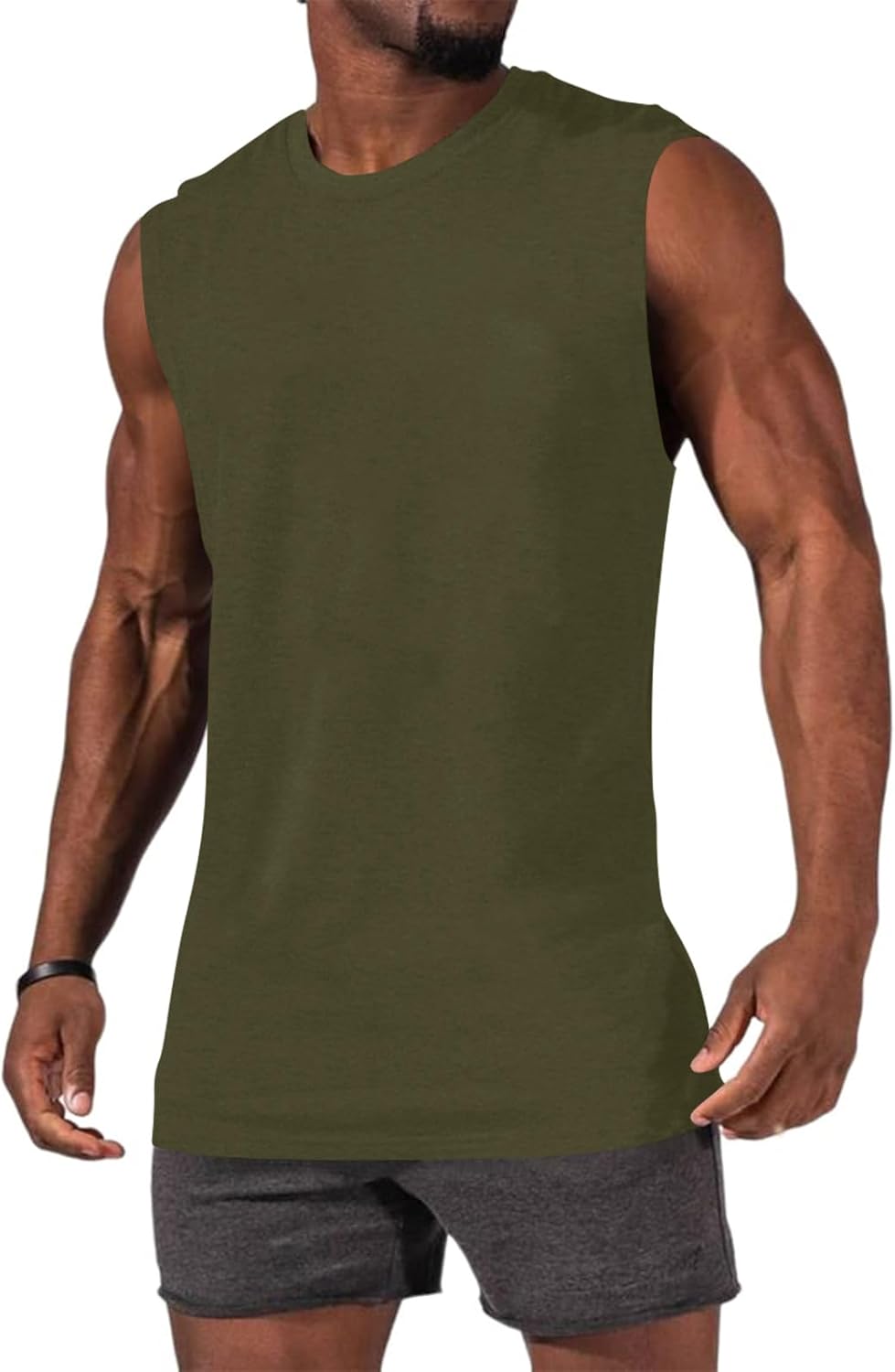 Mens Gym Workout Sleeveless T-Shirts Casual Tank Tops Muscle Cut Off Shirts - Image 2