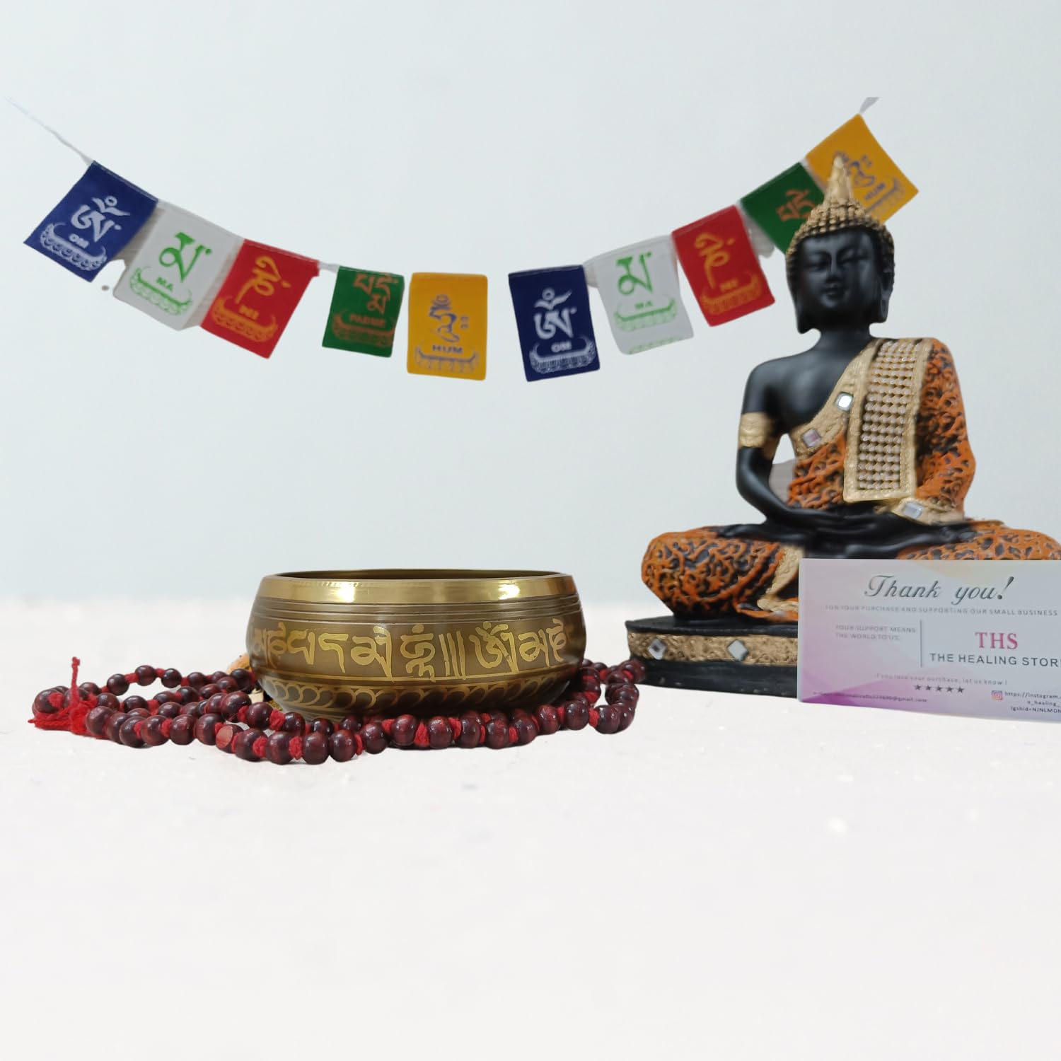 The Healing Store® 4 inch Tibetan Singing Bowl Mantra Music instruements Meditation Bowl With Mallet Spiritual Healing Chakra Bowls 1