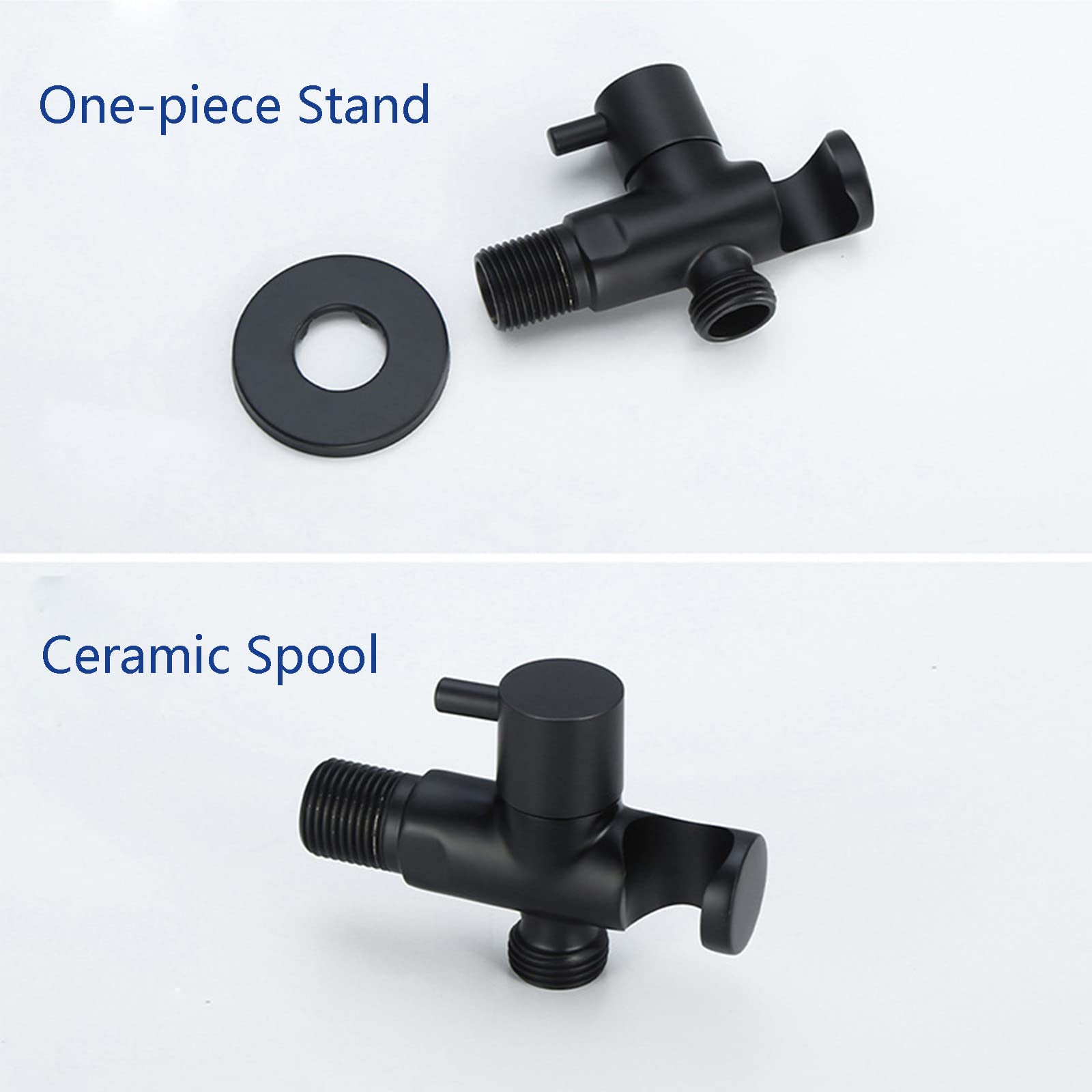 Doccetta per Bidet, Portatile Idroscopino per WC con Tubo e Supporto Ottone Doccino per Bidet Singola Acqua Fredda Nero Bidet Portatile Kit Doccetta