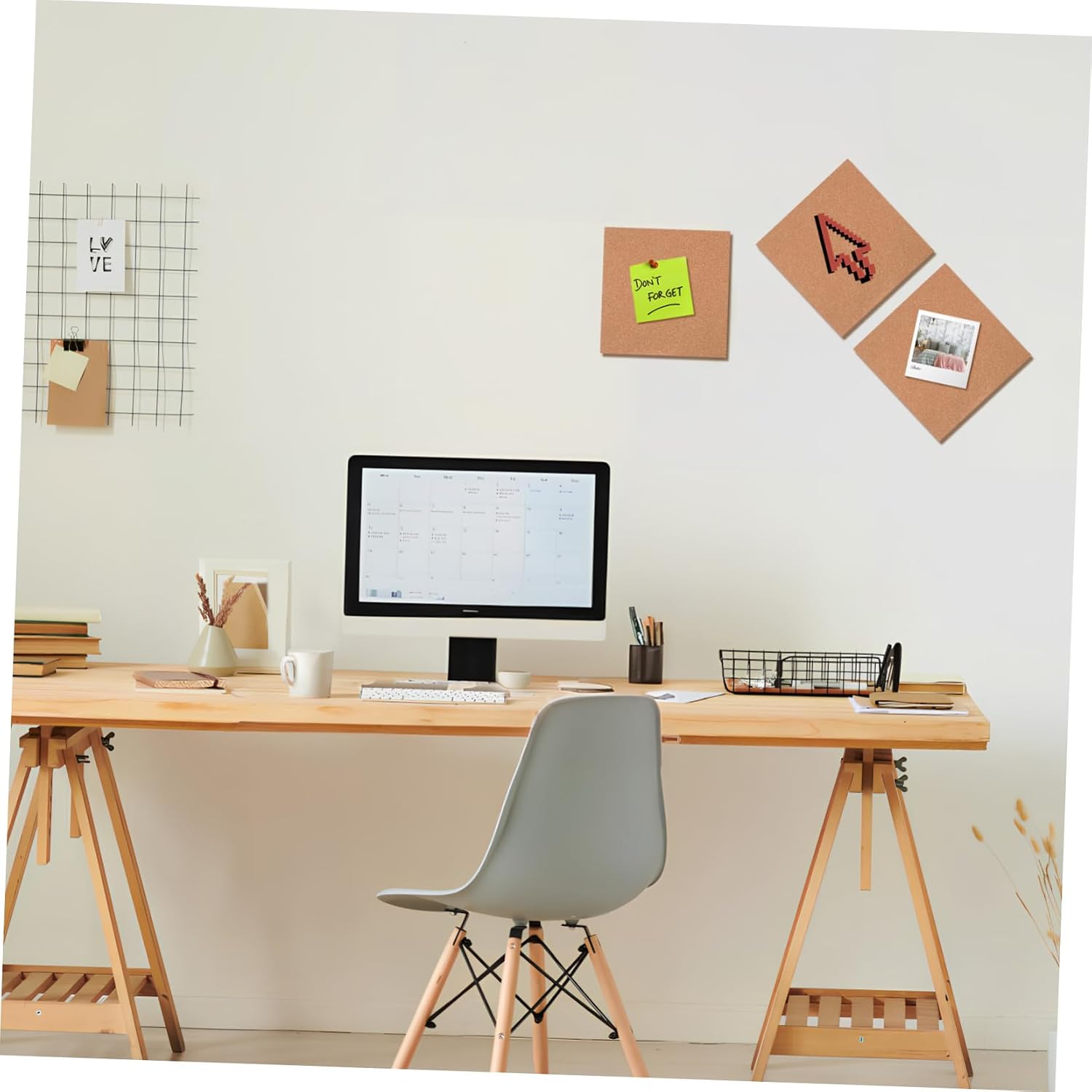 6pcs Cork Notice Board Large Quantity Decorative Corkboard Push Pins Wall Board for Office Cork for Walls