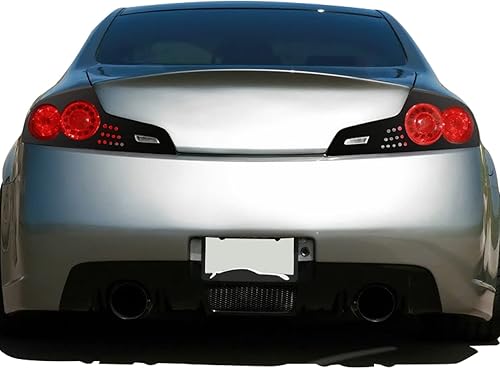 Kit de superposición de vinilo precortado de luz trasera estilo GTR compatible con Infiniti G35 Coupe 2006 2007 - Cromo mate metálico negro