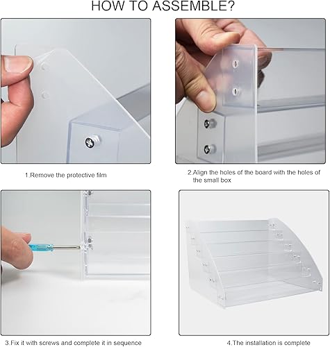 Miniatura 7 de 2 paquetes de 7 niveles organizador de esmalte de uñas, estante de exhibición de esmalte de uñas acrílico de varios niveles, soporte de exhibición