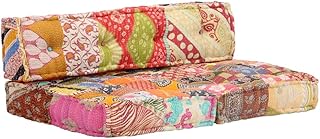 Tidyard Cuscino per Divani Pallet Multicolore in Tessuto Patchwork,Cuscino Divano da Giardino Modulare,Cuscini per Pallet 2 Posti in Tessuto 120 x 80 x 45 cm