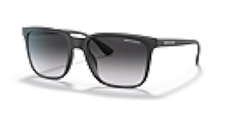 Armani Exchange Man Sunglasses Matte Black Frame, Dark Blue Lenses, 55MM