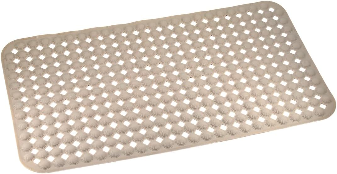 Efe Mark Premium Serisi Banyo - Küvet İçi Kaydırmaz Vantuzlu Yuvarlak Desenli Diktördgen Paspas 66,5 x 36,5 cm, Taba