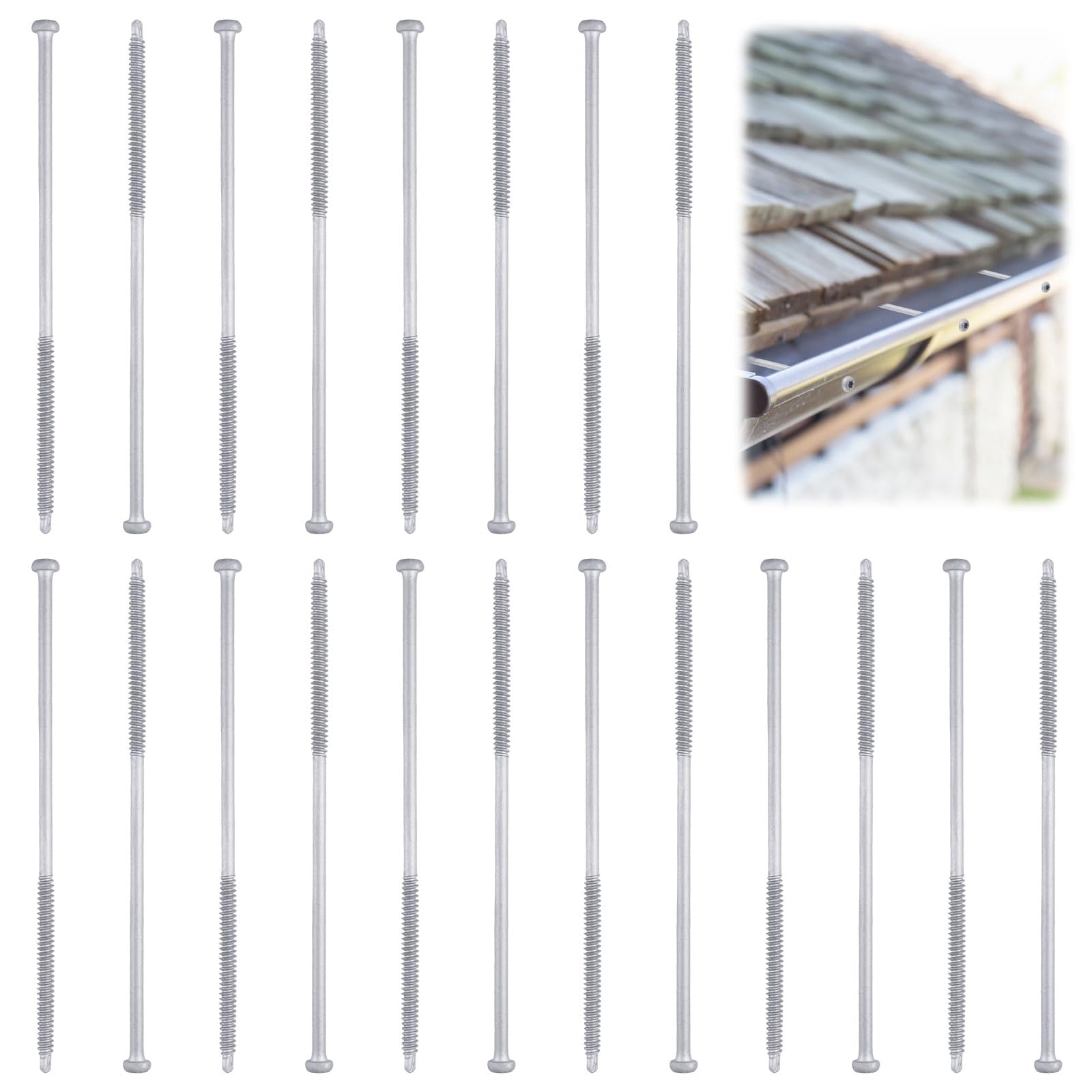 UFURMATE 20pcs Gutter Screws, Heavy-Duty Steel Self Drilling Screws Durable Gutter Nails & Roof Gutter Nails for Renovation and Maintenance of Gutters