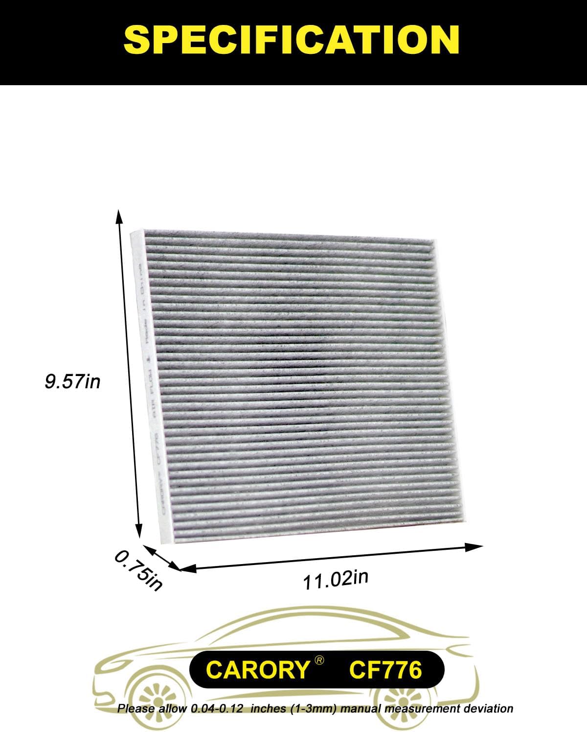 Cabin Air Filter w/Activated Carbon for Nissan Altima 2013-2018, Maxima 2016-2023, Murano 2015-2024, Pathfinder 2013-2020, Infiniti QX60 2014-2020, JX35 2013