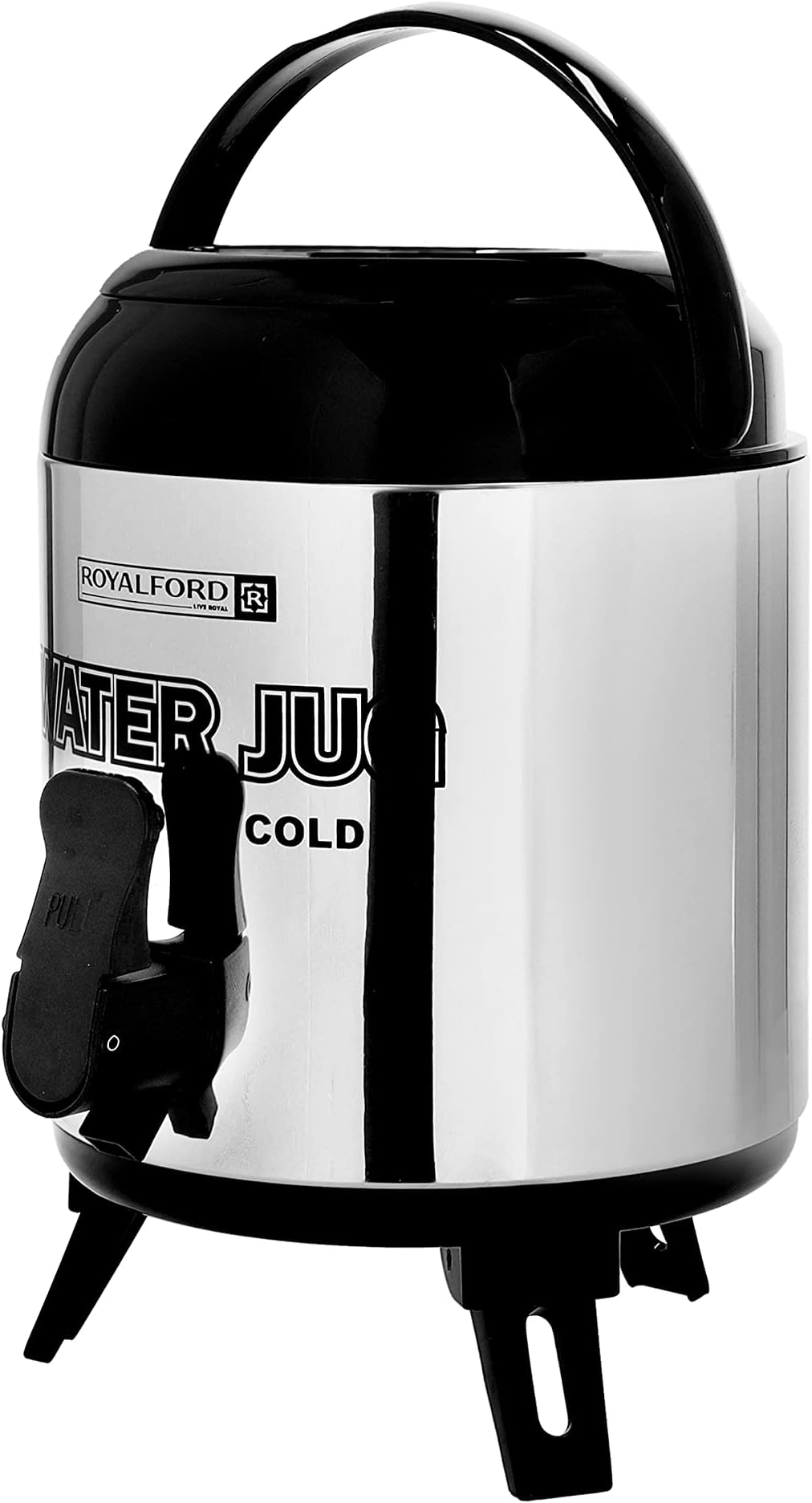 Supreme Thermos Flask, Double Wall Stainless Steel, RF10212 2.80L, Pu Foam Insulation, Keeps Drink Hot Or Cold 410 Ss Body & 201 Inner Carry Handle, Collapsible Feet, Multi