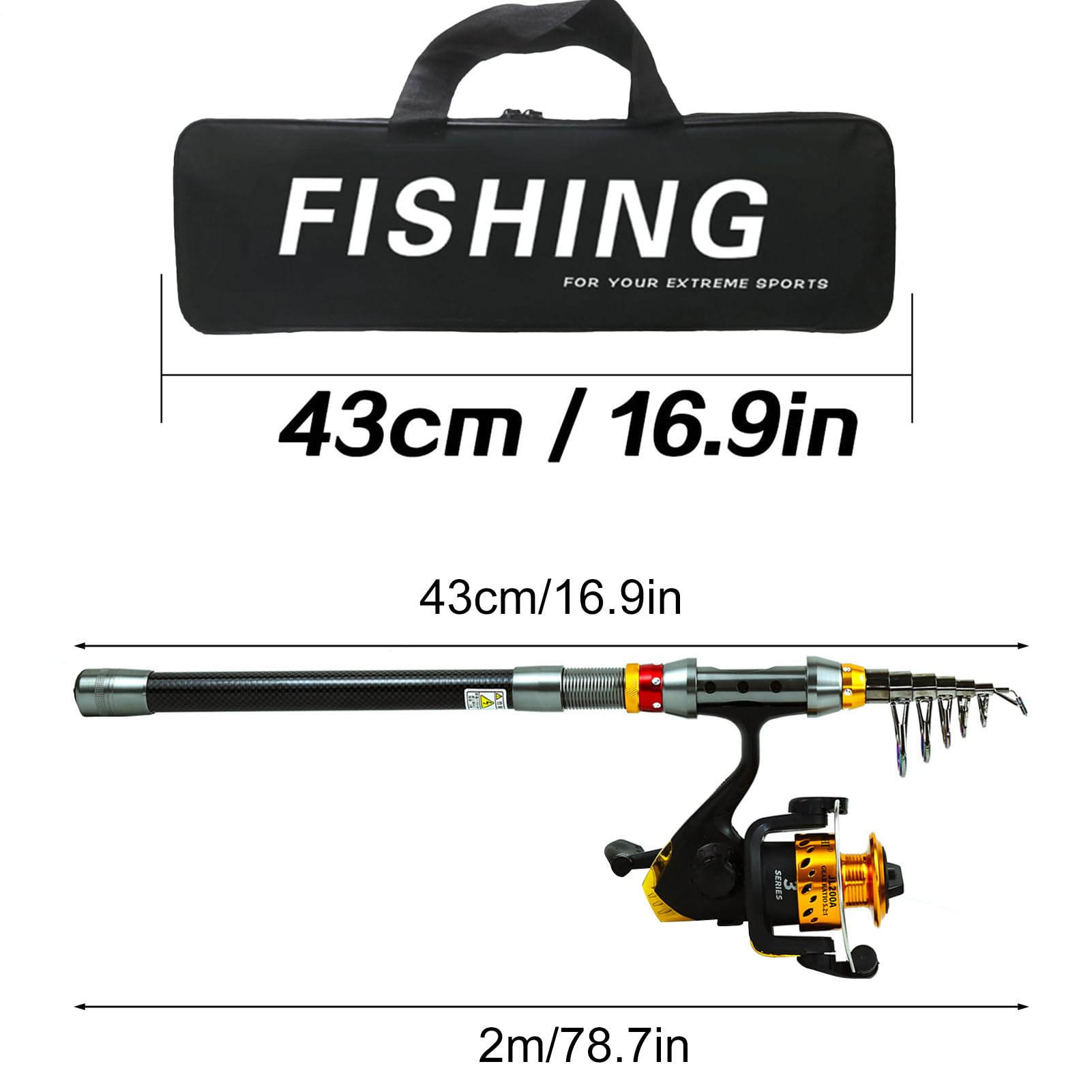Combo Completa Di Canna Da Pesca Telescopica E Mulinello Set Completo E | Canna Da Pesca Per Viaggio Per Pesca In Acqua E Salata Viaggio All'Aperto Campeggio Marito Principiante Adulti M