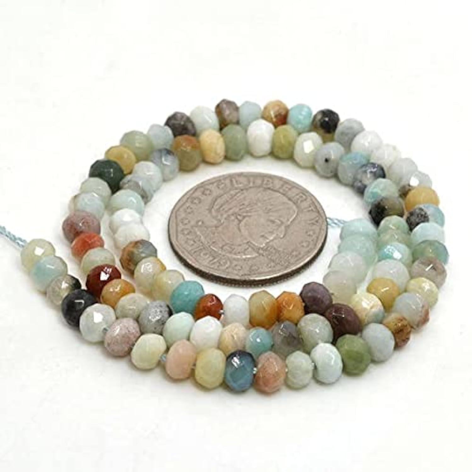 Amazonite multi-couleur perles rondelles facettées 6mm LKBEADS pour création bijoux 40cm
