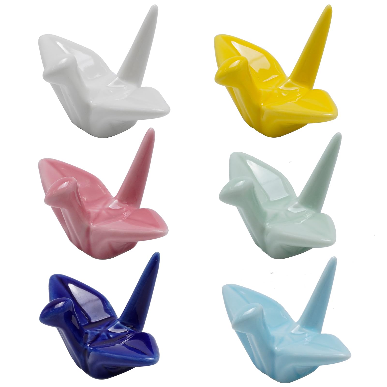 6 soportes de cerámica para palillos de porcelana para cuchara, palillos, cuchillos, vajilla, grúa de origami