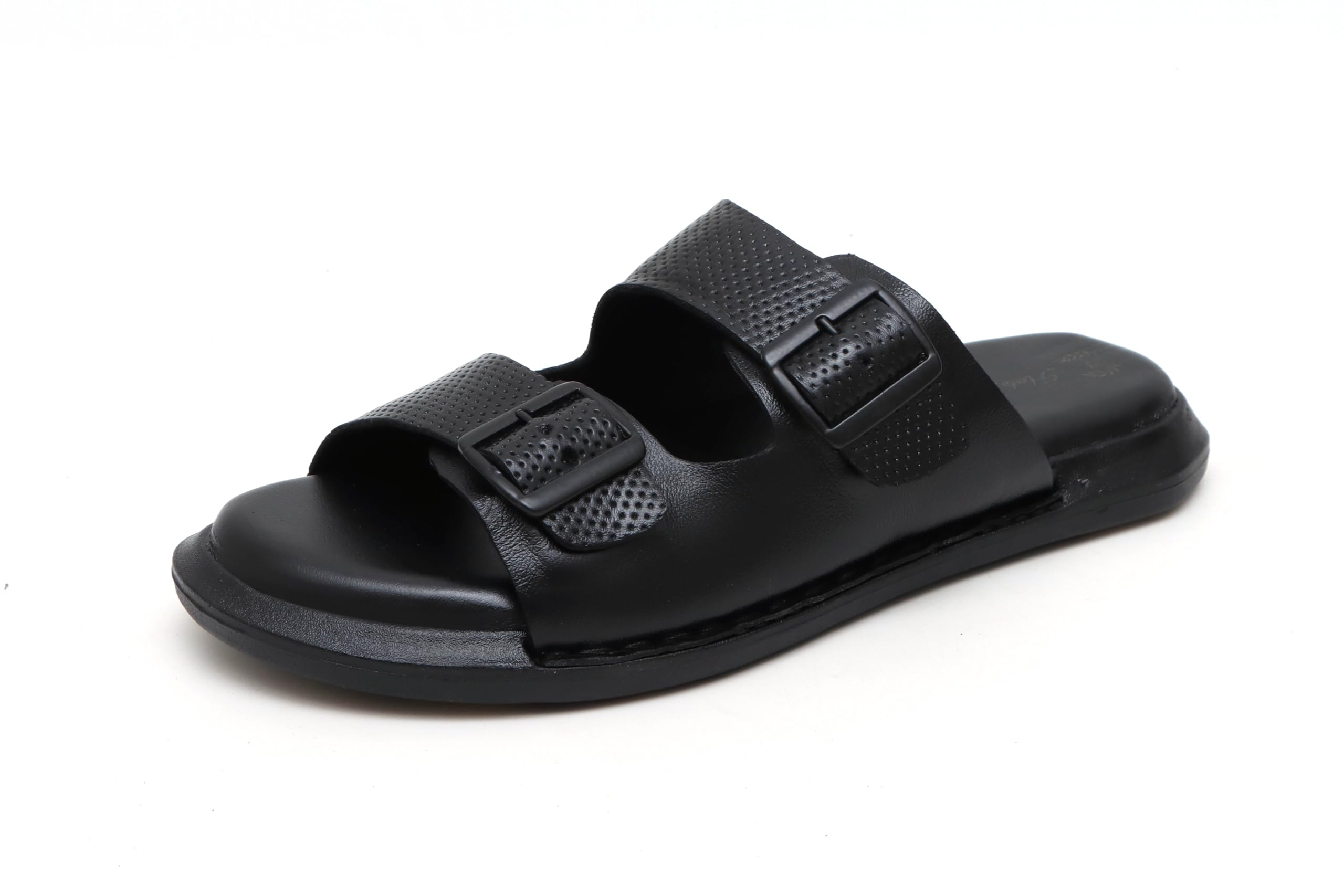 Heels County Black Genuine Leather Daily Casual Slipper for Men- 7 UK (B0CMR1FGRC) Amazon Price History, Amazon Price Tracker