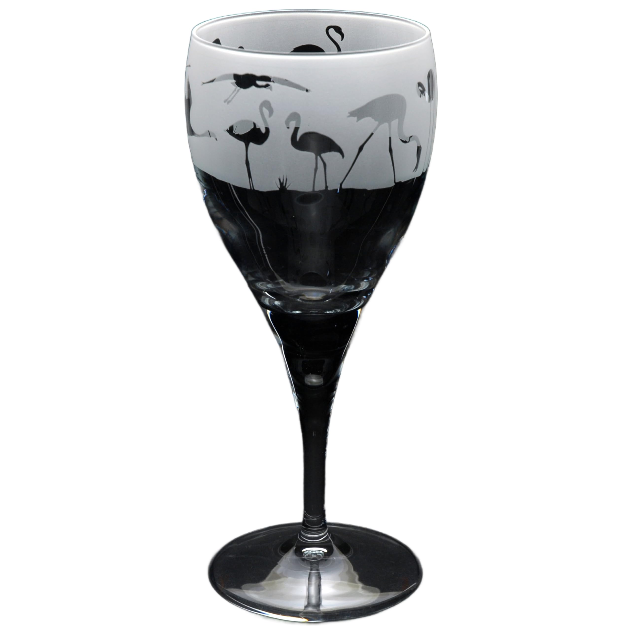 GLYPTIC Glass Art Flamingo Hand Etched/Engraved Crystal Wine Glass — image 1
