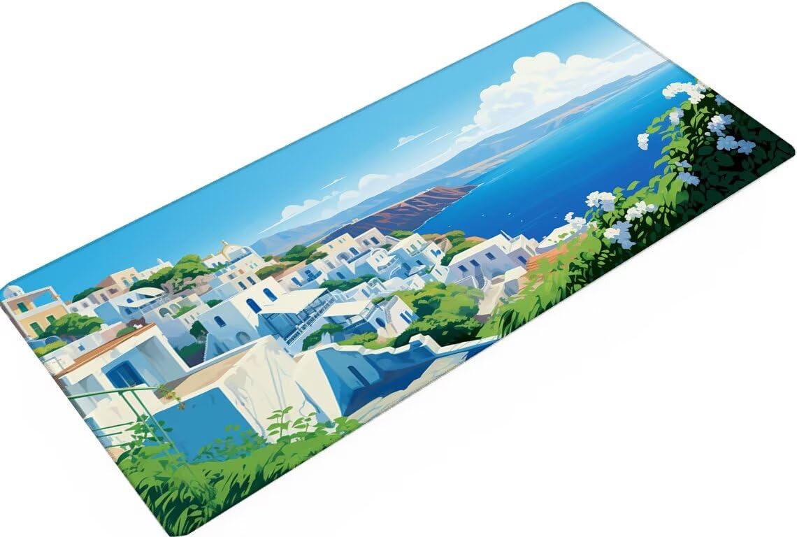 Alfombrilla Ratón Azul Alfombrilla Escritorio Mar Mouse Pad Gaming Duradera, Mouse Pad Grande Gaming Mejora Precisión y La Velocidad, Antideslizante Desk Mat Jugadores, PC, Oficina 1600x800x3mm Y2-711