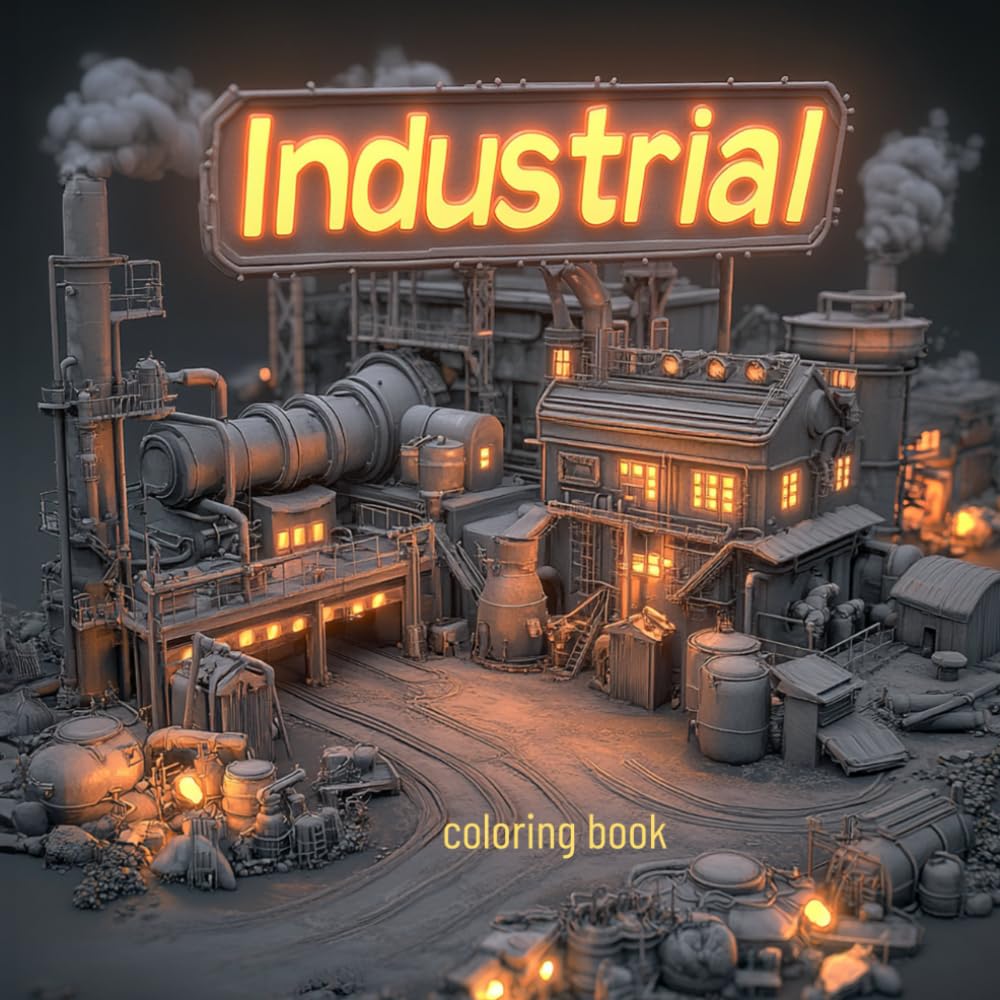 Industrial Coloring Book – 46 Impressive Designs from the World of Industry | Relaxing Coloring Fun for Kids & Adults from mediamake.de
