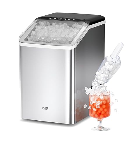 WIE Nugget Ice Maker Countertop 40LBS/24H,Chewable Pellet Ice Makers 8