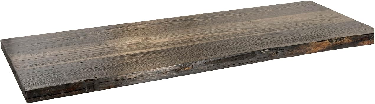 PIPE DECOR Restore Wood Console Table Top and Bench 48 in. x 16 in. x 1.25 in. Reclaimed Ponderosa Pine Wood in Boulder Black